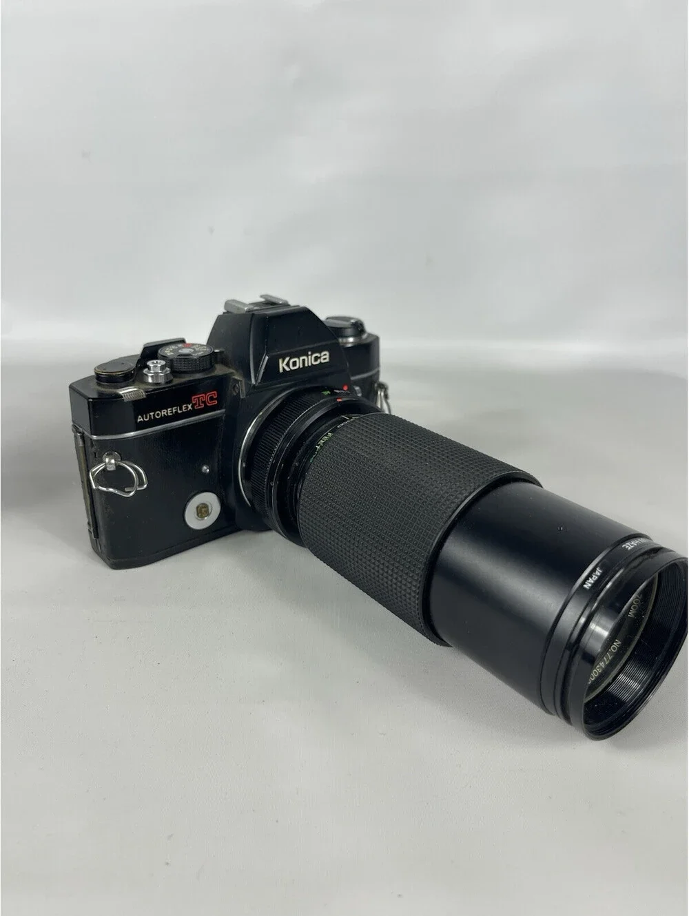 Konica Autoreflex TC 35mm Film Camera w/Extra Lens And Carry Strap